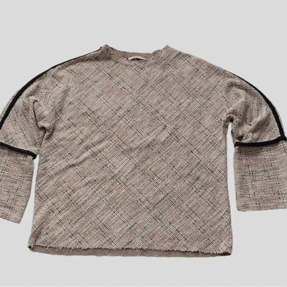 Zara Trafaluc long sleeved multicolored tweed top. Women’s size S - Picture 1 of 9